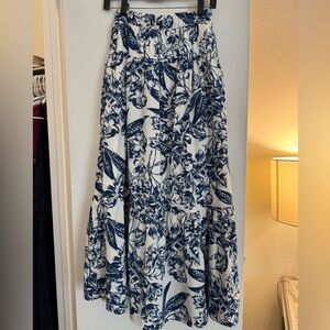 Abercrombie & Fitch Navy Floral A-Line Skirt